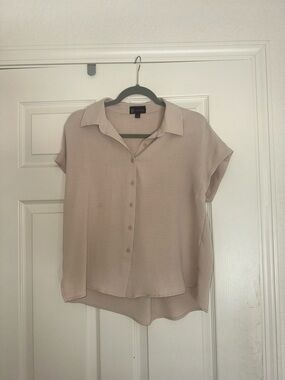 a new day Blush Button-Front Short Sleeve Shirt
